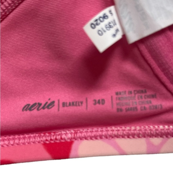 Aerie Women’s bikini underwire top pink floral print size 34D - Picture 7 of 7